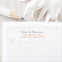 Étiquette d'adresse de retour Confetti Coloré