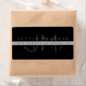 Étiquette d'adresse de retour contemporaine | Noir (En situation)