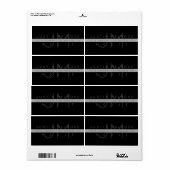 Étiquette d'adresse de retour contemporaine | Noir (Feuille entière)