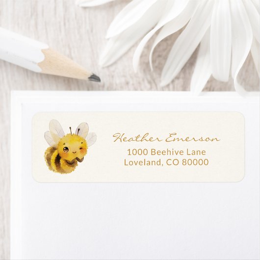 Étiquette d'adresse de retour d'abeille