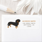 Étiquette d'adresse de retour Dachshund aux cheveu (En situation)