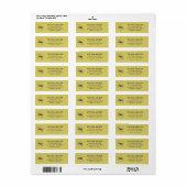 Étiquette d'adresse de retour d'affaires Jaune Cha (Feuille entière)