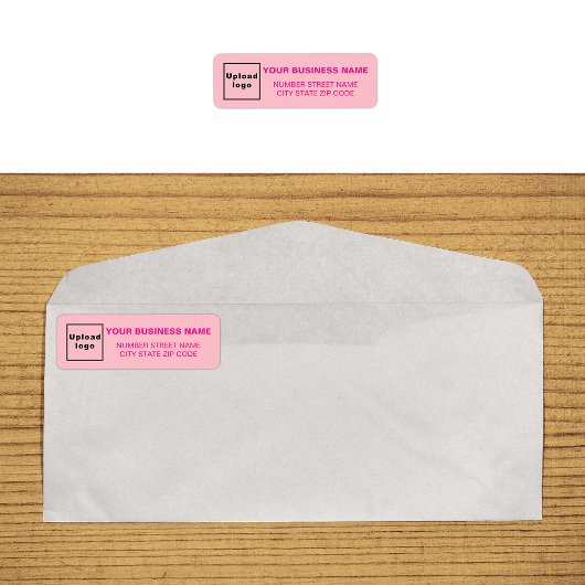 Étiquette d'adresse de retour d'affaires rose mono