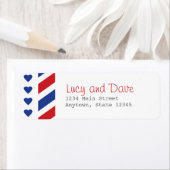 Étiquette d'adresse de retour d'Airmail avec coeur (En situation)