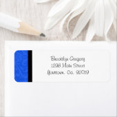 Étiquette d'adresse de retour Damas bleues (En situation)