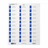 Étiquette d'adresse de retour Damas bleues (Feuille entière)