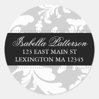 Étiquette d'adresse de retour Damask Floral Ciral