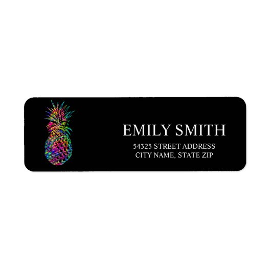 Étiquette d'adresse de retour d'ananas moderne (Devant)