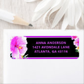 Étiquette d'adresse de retour d'anniversaire Aloha (En situation)