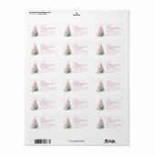 Étiquette d'adresse de retour d'arbre de Noël (Feuille entière)