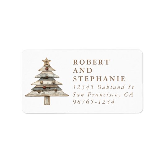 Étiquette d'adresse de retour d'arbre de Noël (Devant)