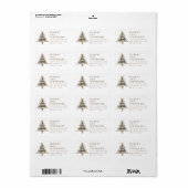 Étiquette d'adresse de retour d'arbre de Noël (Feuille entière)