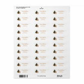 Étiquette d'adresse de retour d'arbre décoré de li (Feuille entière)