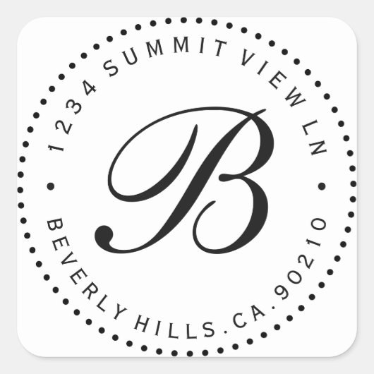 Étiquette d'adresse de retour d'arrondi personnali (Devant)