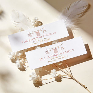 Étiquette d'adresse de retour de Baby Shower Rose