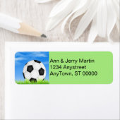 étiquette d'adresse de retour de balle de football (En situation)