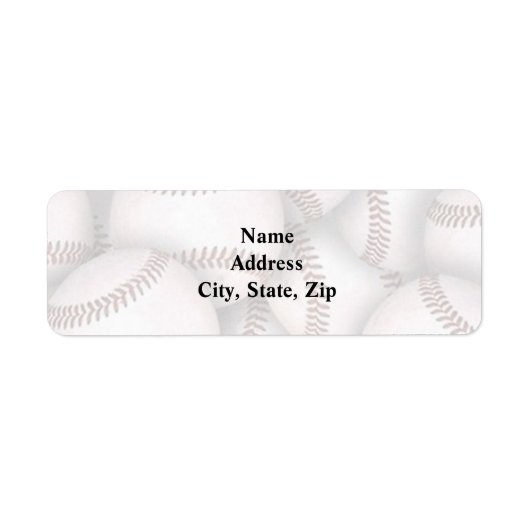 Étiquette d'adresse de retour de baseball (Devant)