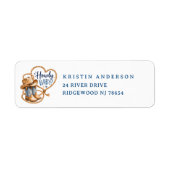 Étiquette d'adresse de retour de bébé cowboy Howdy (Devant)