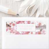 ÉTIQUETTE D'ADRESSE DE RETOUR DE BLOSSOM DE CHERRY (En situation)