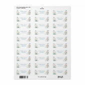 Étiquette d'adresse de retour de botanique de bleu (Feuille entière)
