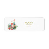 Étiquette d'adresse de retour de bougies de Noël a (Devant)