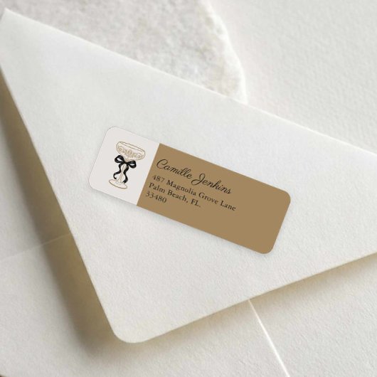 Étiquette d'adresse de retour de brunch de mariage