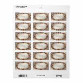 Étiquette d'adresse de retour de cadre floral or (Feuille entière)