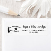 étiquette d'adresse de retour de calligraphie doig (En situation)