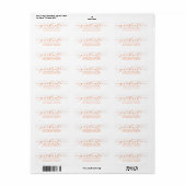 ÉTIQUETTE D'ADRESSE DE RETOUR DE CALLIGRAPHIE MINI (Feuille entière)