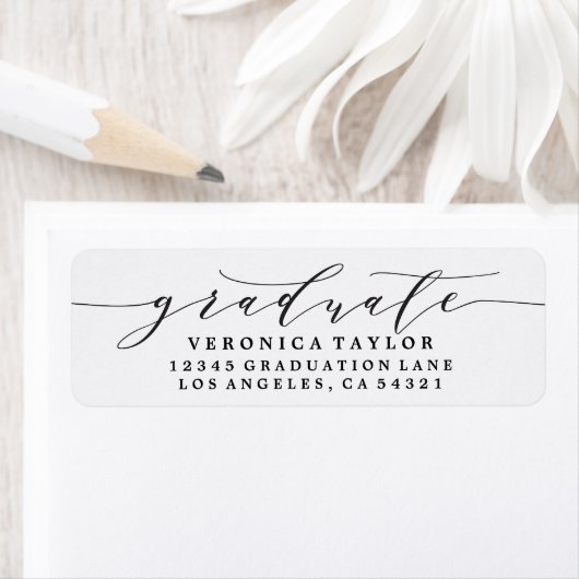 ÉTIQUETTE D'ADRESSE DE RETOUR DE CALLIGRAPHIE MINI (En situation)