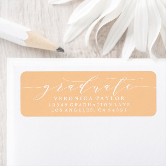 ÉTIQUETTE D'ADRESSE DE RETOUR DE CALLIGRAPHIE MINI (En situation)