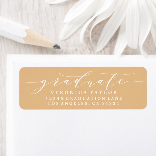 ÉTIQUETTE D'ADRESSE DE RETOUR DE CALLIGRAPHIE MINI (En situation)