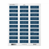 ÉTIQUETTE D'ADRESSE DE RETOUR DE CALLIGRAPHIE MINI (Feuille entière)