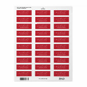 ÉTIQUETTE D'ADRESSE DE RETOUR DE CALLIGRAPHIE MINI (Feuille entière)