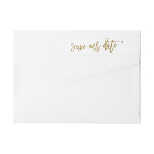 Étiquette d'adresse de retour de calligraphie Sauv