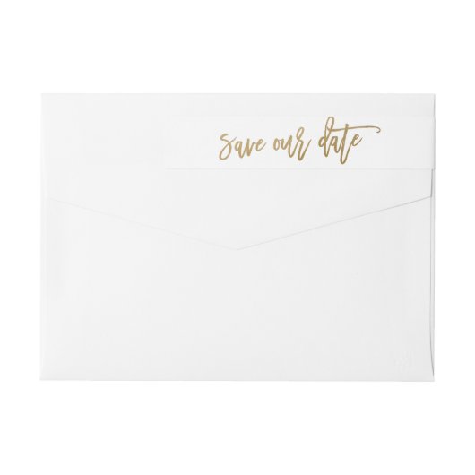 Étiquette d'adresse de retour de calligraphie Sauv (Dos)