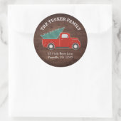 Étiquette d'adresse de retour de camion rouge rust (Sac)