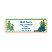 Étiquette d'adresse de retour de camping Bear Camp (Devant)