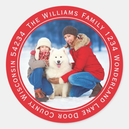 Étiquette d'adresse de retour de cercle de photo C (Devant)