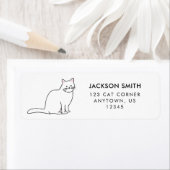 Étiquette d'adresse de retour de chat blanc (En situation)