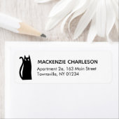 Étiquette d'adresse de retour de chat noir (En situation)