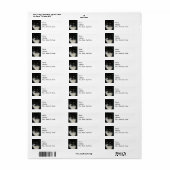 Étiquette d'adresse de retour de chat noir et blan (Feuille entière)