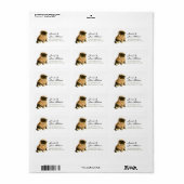 Étiquette d'adresse de retour de chat vintage (Feuille entière)
