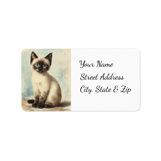 Étiquette d'adresse de retour de chaton mignon (Devant)