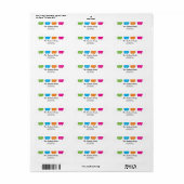 Étiquette d'adresse de retour de chats Kawaii (Feuille entière)