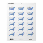 étiquette d'adresse de retour de chien (Feuille entière)