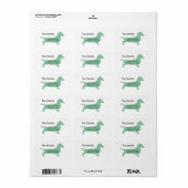 étiquette d'adresse de retour de chien (Feuille entière)