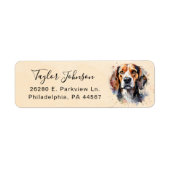 Étiquette d'adresse de retour de chien Beagle (Devant)