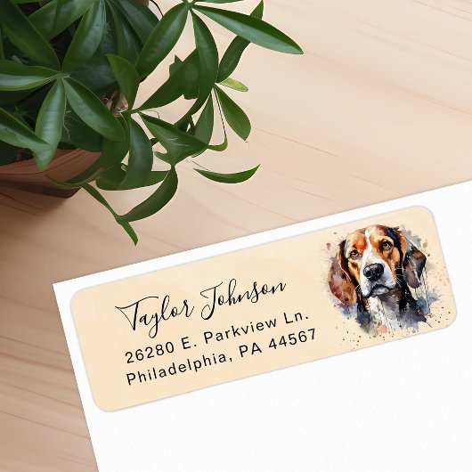 Étiquette d'adresse de retour de chien Beagle