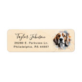 Étiquette d'adresse de retour de chien Beagle (Devant)
